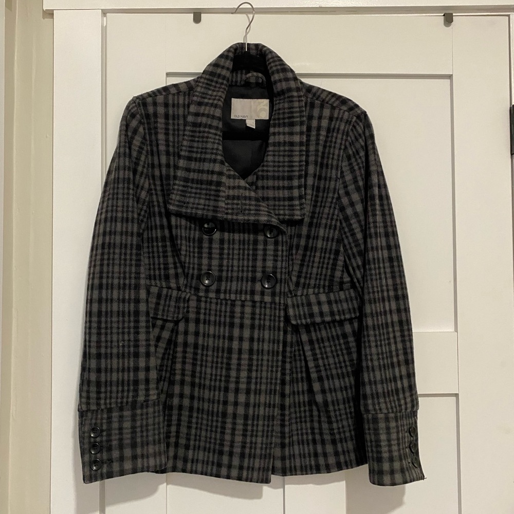 Old Navy Gray Peacoat Large